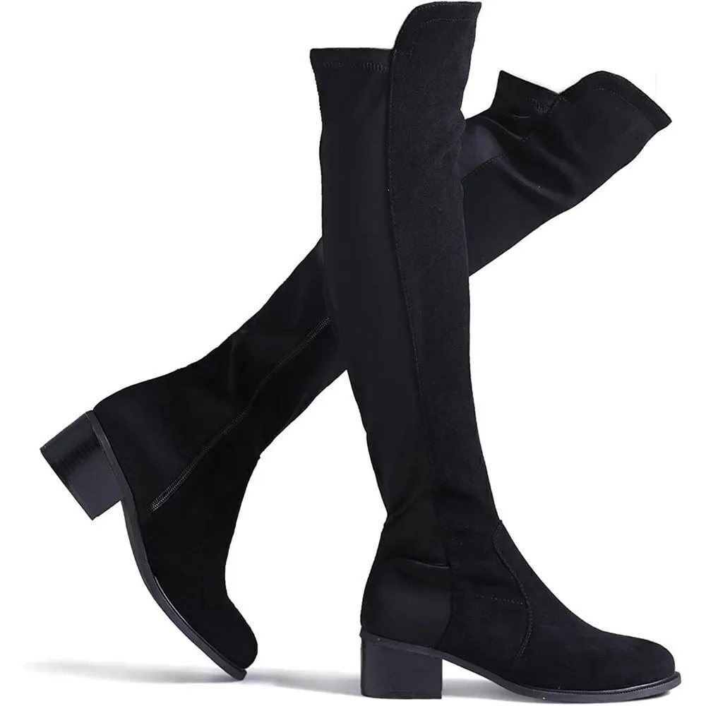 Shoe'N Tale Boots Women Size 9 Faux Suede Stretch Over The Knee‎ Thigh High